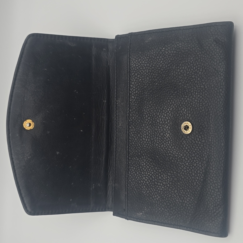 Chanel Big CC Logo Black Caviar W/ Gold Hardware Bifold Wallet (COA)(EUC)✨ - Picture 7 of 16